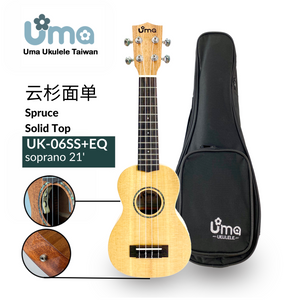 Uma Ukulele 21' Soprano Spruce Solid Top  UMA UK-06SS + EQ (EQUALIZER)