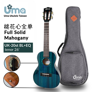 Uma Ukulele 26' Tenor Full Solid Mahogany Gloss UMA UK-20ST-Blue + EQ (EQUALIZER)