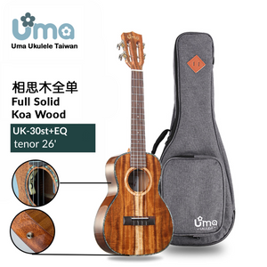 Uma Ukulele 26'Tenor Full Solid Acacia Koa UMA-30ST + EQ (Equalizer)