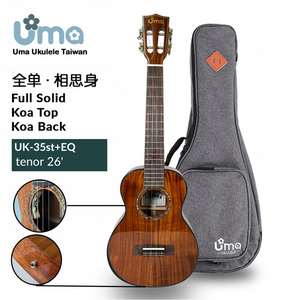 Uma Ukulele 26'Tenor Full Solid Acacia Koa UMA-35ST + EQ (EQUALIZER)