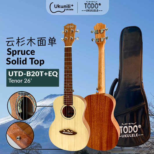 TODO Ukulele 26' Tenor Spruce Solid Top + EQ (EQUALIZER)