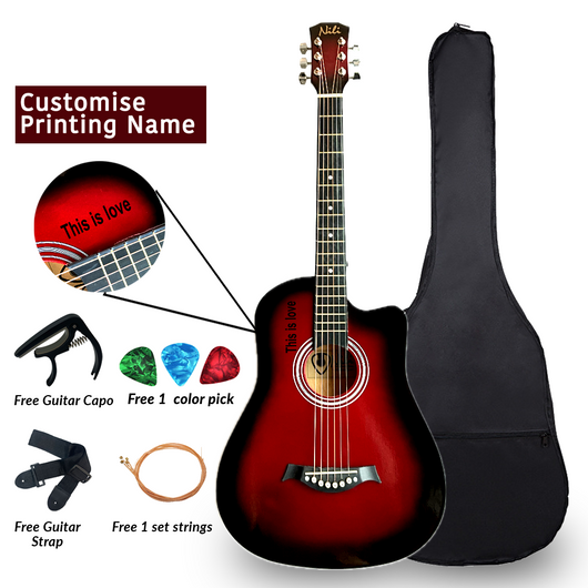 Nili Acoustic Guitar 38 inches Red