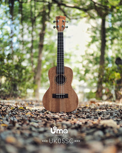 Uma Ukulele 23' Concert Mahogany Solid Top  UMA UK-05SC + EQ (EQUALIZER)