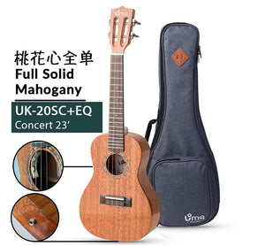 Uma Ukulele 23' Concert Full Solid Mahogany Gloss UMA UK-20SC + EQ (EQUALIZER)