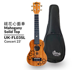 Uma Ukulele 23' Concert Mahogany Solid Top UMA-FL03SSL + EQ (EQUALIZER)