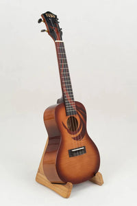 TODO Ukulele 23' Concert Oriental Phonix Tiger Pattern Solid Top + EQ (EQUALIZER)