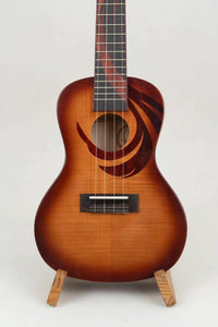 TODO Ukulele 23' Concert Oriental Phonix Tiger Pattern Solid Top + EQ (EQUALIZER)