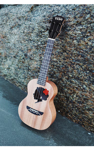 TODO Ukulele 23' Concert Fuso Flower Girl Acacia Wood Full Solid + EQ (EQUALIZER)