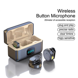 Magnetic Button Wireless Lavalier Microphone Outdoor Radio Recording Live Streaming Device Mobile Phone Noise